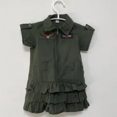 女の子　迷彩　ワンピース　カーキ　110cmくらい