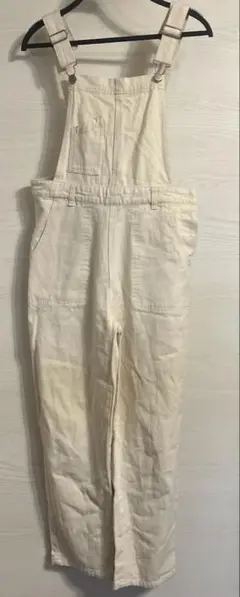 ホワイト コットンサロペット