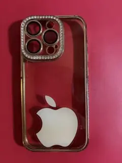 iPhone用ケース ゴールド ラインストーン
