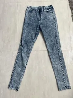 デニム風スキニーパンツ (ゴムウエスト)