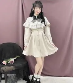 【ROJITA】2WAYレースケープチョーカーセットワンピース