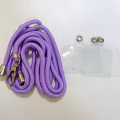 スマホストラップ ストラップ 首掛け パープル　紫