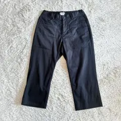 美品　pantation ストレッチクロップドパンツ　サイズ2 ブラック　カプリのサムネイル