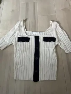 MOUSSY リブ編み 半袖トップス