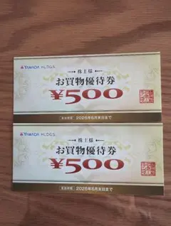 YAMADA HLDGS. お買物優待券 ¥500 2枚