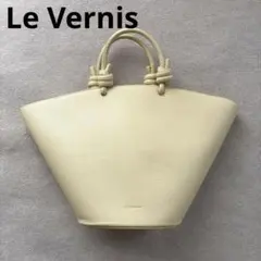 美品⭐︎持ち手が可愛い♪ ルベルニ トートバッグ ファスナー開閉 淡いイエロー