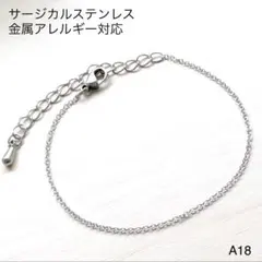 シルバーシンプルチェーン　ブレスレットorアンクレット　サージカルステンレス