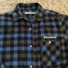 冬物アイテム　JOURNAL STANDARD 長袖ネルシャツ M 黒青チェック