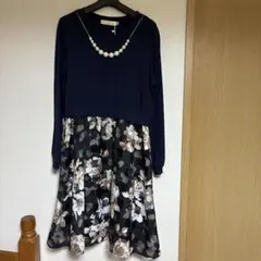 大きいサイズ　ドッキングワンピース　ネックレス付き