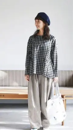 サニークラウズ　やっぱりチェックが好きトップス　M