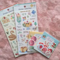 新品 未使用　フレークシール＆シートシール 4点　古川紙工 春限定など