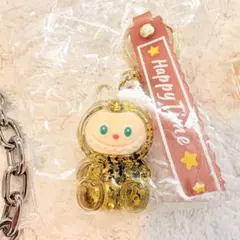 最終価格★ 未開封 LABUBU オイルキーホルダー 黒 ゴールドラメ