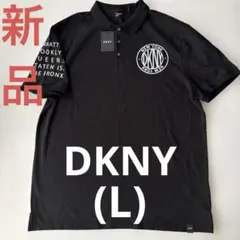 B882新品 DKNY 黒半袖ポロシャツUS(L)サイズ男性用メンズ ポロシャツのサムネイル