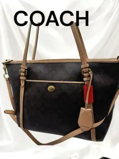 COACHコーチ 　シグネチャー柄 2wayショルダーバック