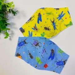 ハンドメイドマスク＊子供用＊昆虫＊むし＊イエロー