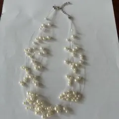 淡水　ホワイトパール 多層式ネックレス　アクセサリー