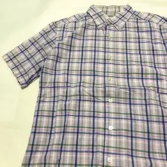 【訳あり】GLRユナイテッドアローズ チェックボタンダウンシャツ 半袖 Mピンク