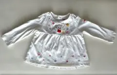 ミキハウス　Miki House 刺繍付きホワイト長袖Ｔシャツ