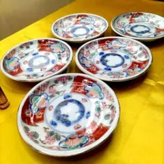 有田焼　伊万里焼　古伊万里　金彩　豆皿　小皿　4寸皿5客セット　①のサムネイル