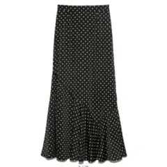 SNIDEL ドットジャガードナロースカート BLK 1