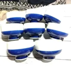 シンプルが素敵‼️ヴィンテージ 昭和レトロ 青白湯呑み 8客