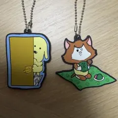 まめきちまめこ　ラバーキーホルダー 2個セット