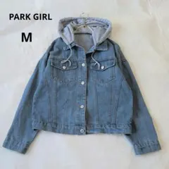 デニムジャケット Gジャン 異素材フード付き ブルー M PARK GIRL