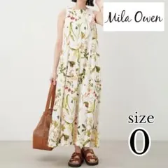 Mila Owen ミラオーウェン ボタニカル 花柄 フレアワンピース S