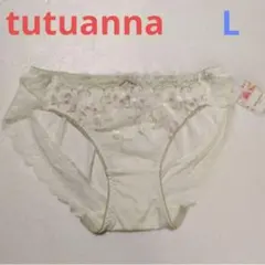 白色　下着チュチュアンナ　ショーツ　Lサイズ花柄パンツ女性レディ