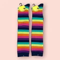 ⭐️新品⭐️マルチカラーストライプハイソックス 【２足セット】
