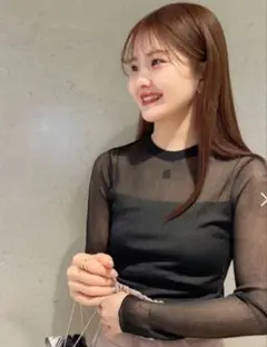 snidel ラメシアーニットプルオーバー （BLK）