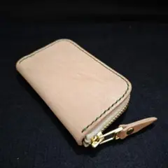 4連キーケース　ナチュラル✕ベージュ✕グリーン　栃木レザー　形状：A