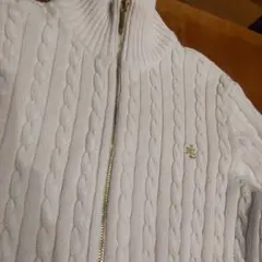 ☆Ralph Laurenホワイト ケーブルニットセーターsizeM