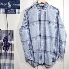 90s ラルフローレン BLAIRE BDシャツ 長袖 チェック柄 ポニー刺繍