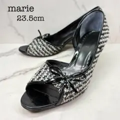 Marie マリー キルティング パンプス ブラック 23.5cm ヒール6cmのサムネイル