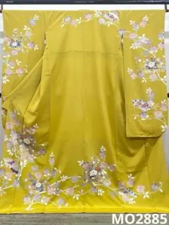 くすみカラー 大輪牡丹 振袖 金駒 金彩 紋意匠 正絹 撥水加工済 MO3255 