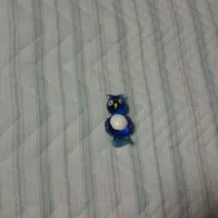 イタリアガラス製ちびっこふくろうブルー