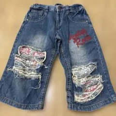 Rock Star ダメージデニムハーフパンツ 150