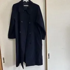 ネイビー ダブルブレスト ロングコート