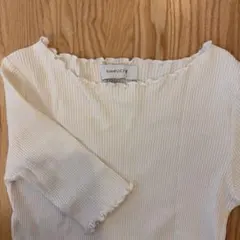 SIMPLICITE リブ編みフリルネック半袖Tシャツ 半袖 きれいめコーデのサムネイル
