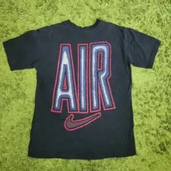 ナイキ AIR ビッグロゴ プリントTシャツ 黒 スウッシュ 90sビンテージ
