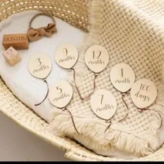 土日限定価格 木製 月齢フォト マンスリーカード