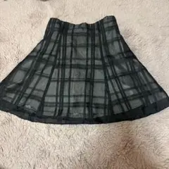 GRL ブラックチェック フレアスカート