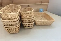 竹バスケット大小10点セット カフェ風収納