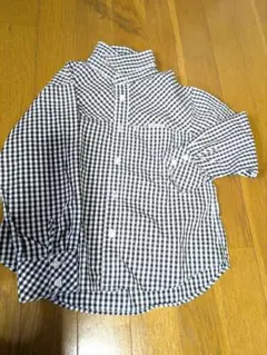 COMME CA ISM ギンガムチェック長袖シャツ110