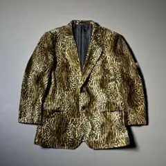 90s animal pattern tailored jacket 日本製