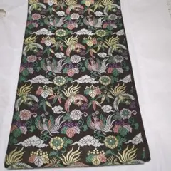 最終価格‼️ 袋帯 黒地 じゅらく 鳳凰 植物文様 唐織 金 帝王紫 豪華 高級