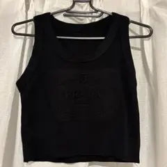 PRADA リブタンクトップ Msize ブラック 黒 44 ファッション PRADA リブタンクトップ Msize ブラック 黒