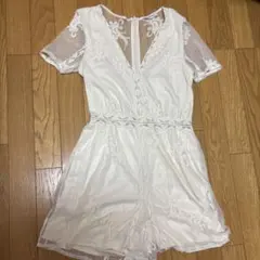 ザラトラファルック (EUR:M)半袖レースロンパース オールインワン