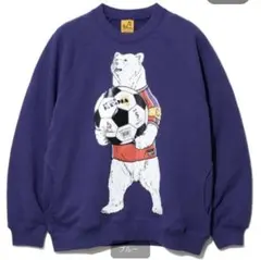 ゴースローキャラバン ベアーサッカー スウェット ブルー ビッグサイズのサムネイル